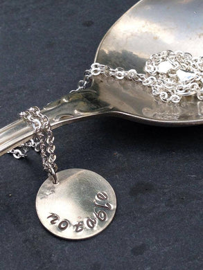 Sterling Silver Handstamped Pendant Necklace Notable
