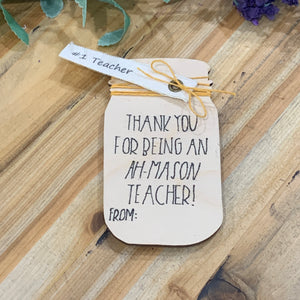 Teacher Gift Mason Jar Magnet