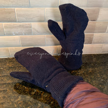 Load image into Gallery viewer, Recycled Sweater Mittens Navy