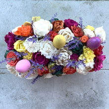 Load image into Gallery viewer, Spring Crate Wood Flower Centerpiece