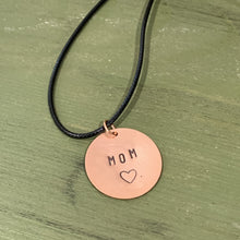 Load image into Gallery viewer, Copper Handstamped Pendant Necklace Mom
