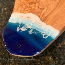 Load image into Gallery viewer, Olive Wood Cutting Board Beach Art