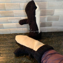 Load image into Gallery viewer, Recycled Sweater Mittens Black &amp; White
