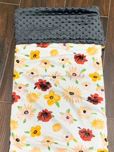Minky Fleece Crib Blanket Floral