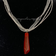 Load image into Gallery viewer, Crystal Point Ribbon Necklace 16&quot;
