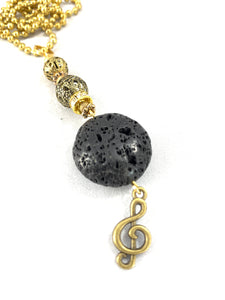 Essential Oil Diffuser Necklace with Treble Clef