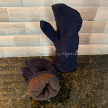 Load image into Gallery viewer, Recycled Sweater Mittens Navy