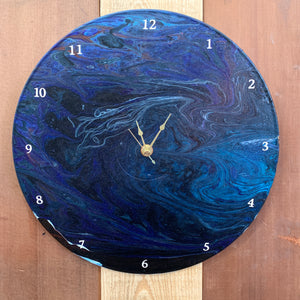 Paint Poured Record Clock