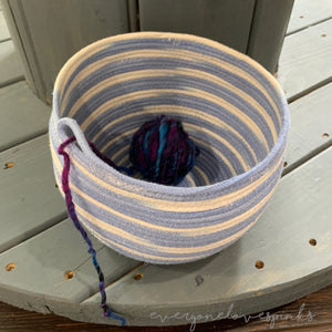 Rope Yarn Bowl 7" Dip Dye Blue