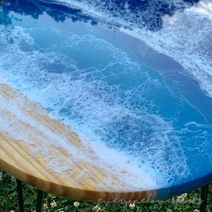 Ocean Wave Resin Coffee End Table