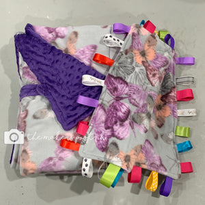 Fleece Crib Blanket Purple Butterfly